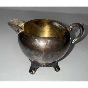 VINTAGE FB Rogers Silver Co Silver-plated Footed Creamer 1883 MCM Shabby Chic